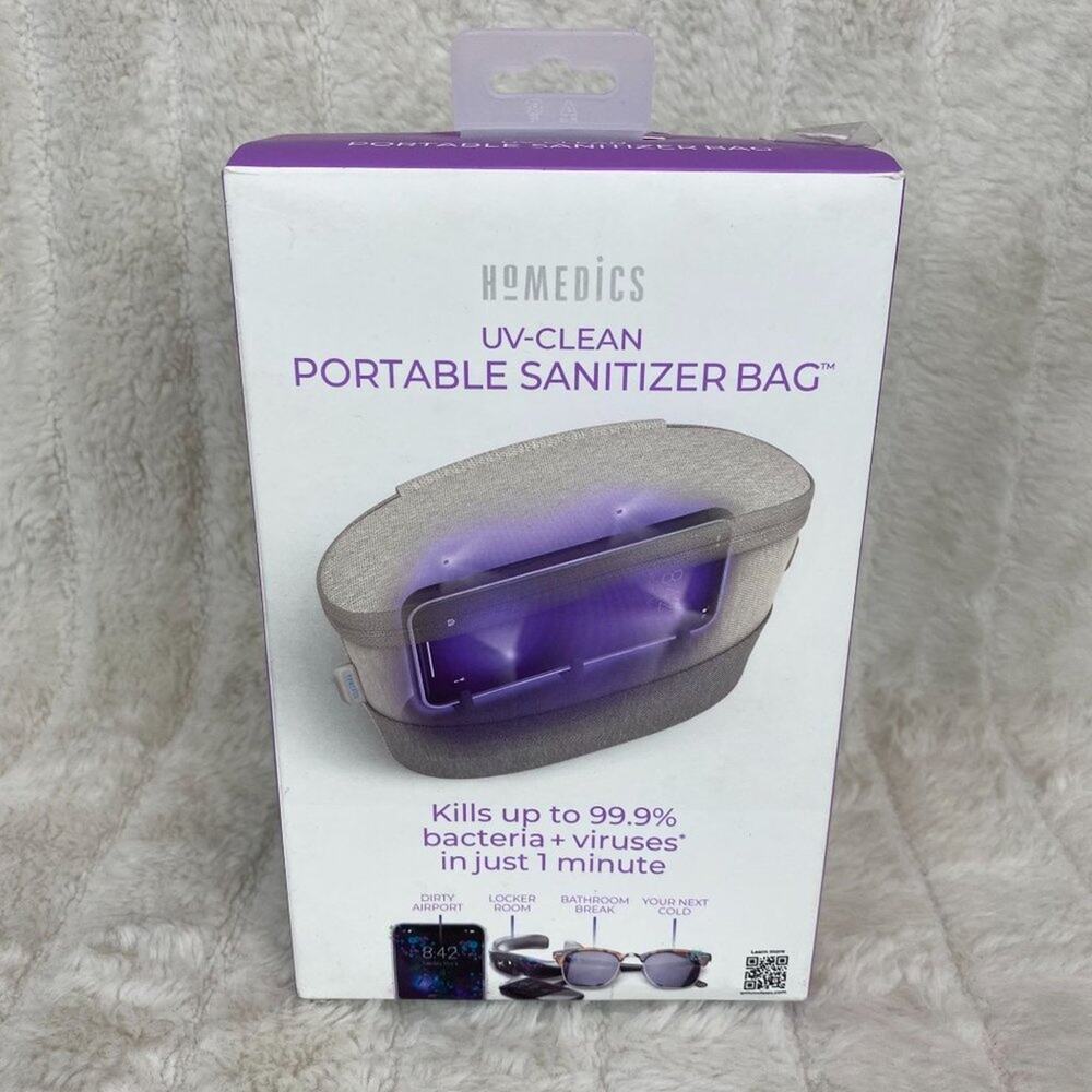 HoMedics UV Clean Sanitizer Bag - Portable UV Light Sanitizer - Grey